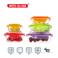 10Set Stackable Glass Food Containers With PP Lids